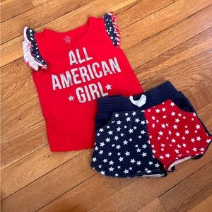 Red white and blue outfit